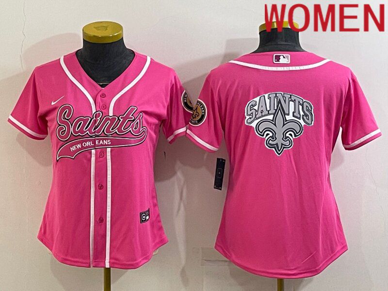 Women New Orleans Saints Blank Pink 2022 Nike Co branded NFL Jersey->green bay packers->NFL Jersey
